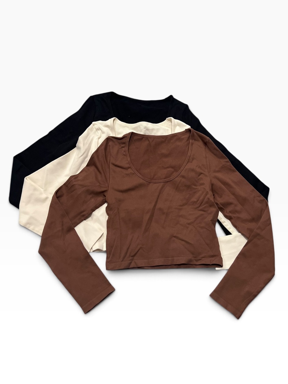 OQQ Long Sleeve Crop Top Bundle NWOT Size Medium
